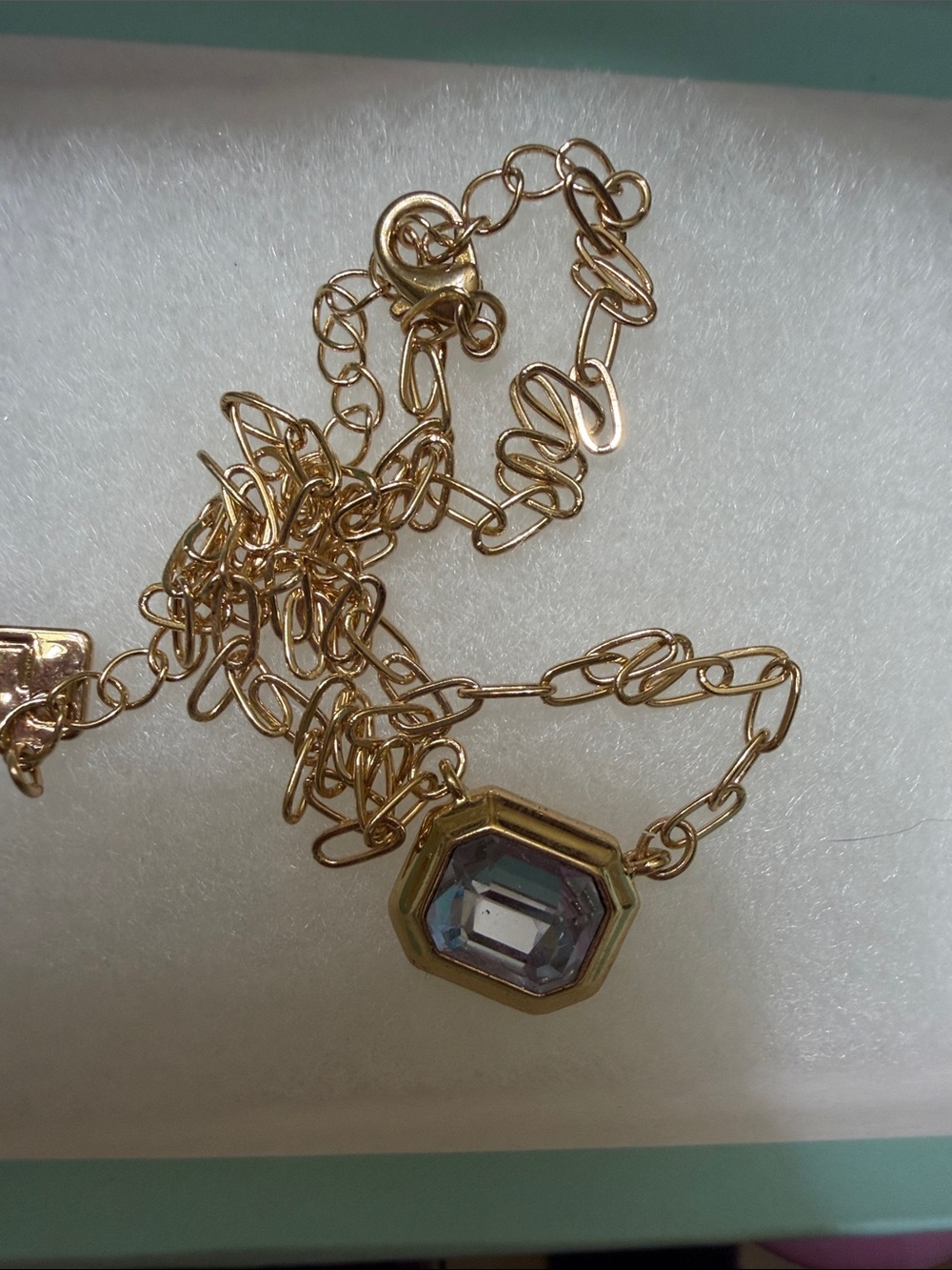 Park Lane Gold-Tone Necklace with Light Purple Octagon Crystal